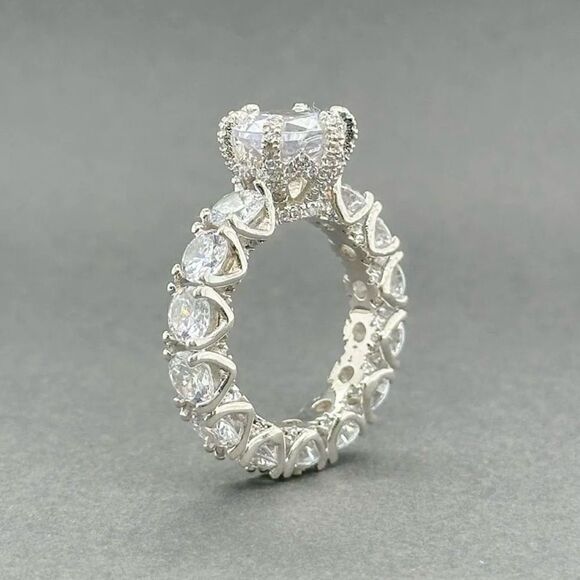 Sterling Silver Eternity Band with Round Cut Stones - Picture 1 of 4